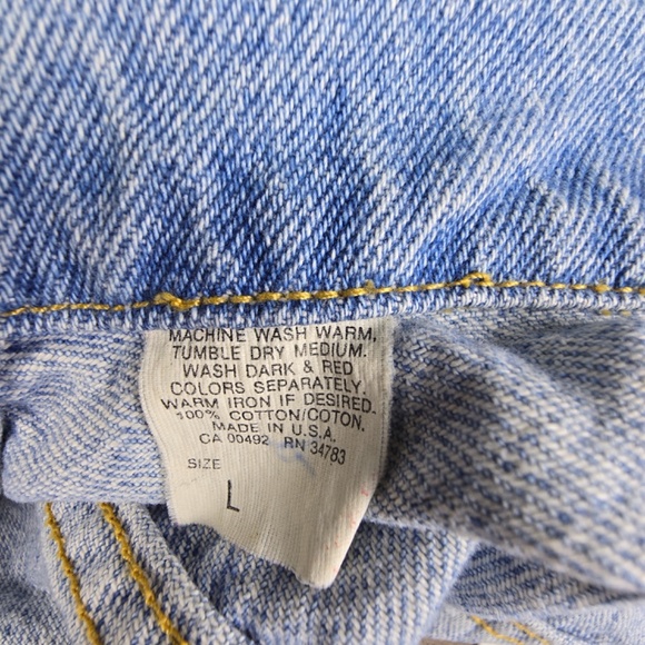 Vintage 90s Lee Jean Jacket Light Wash Denim Trucker- USA Made - Picture 5 of 10